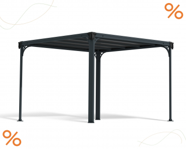 Palram-Canopia Pavillon Milano 3000 BxT 309x309cm 6mm HKP Aluminium anthrazit