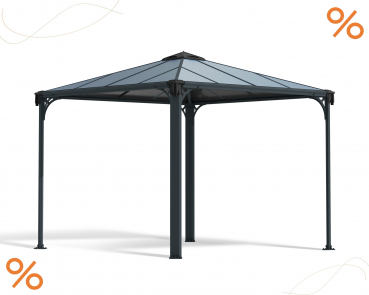 Palram-Canopia Pavillon Palermo 3000 300x300 6mm HKP Alu Anthrazit