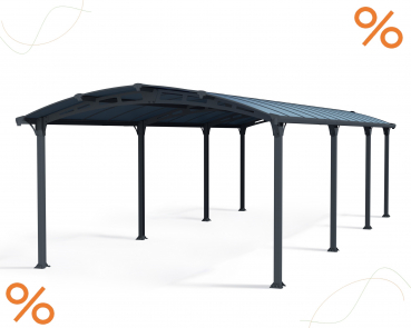 Palram-Canopia Alu Carport Arcadia 8500 grau Polycarbonat BxT 359x863cm
