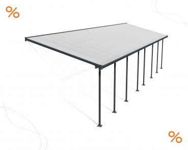 Palram-Canopia Terrassenüberdachung Feria 3x10.3 anthrazit TxB 295x1035cm 8mm HKP