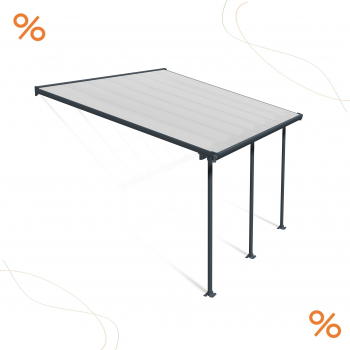 Palram-Canopia Terrassenüberdachung Feria 3x4 anthrazit TxB 295x425cm 8mm HKP