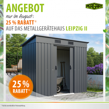Pergart Metall Gerätehaus Leipzig II 64 BxTxH 174x110x174cm 1,59m² anthrazit