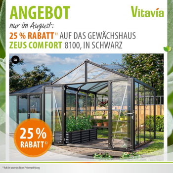 Vitavia Gewächshaus Zeus Comfort 8100 ESG/HKP 258x316cm schwarz