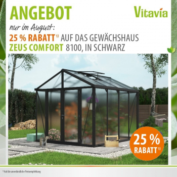Vitavia Gewächshaus Zeus Comfort 8100 10mm HKP 258x316cm schwarz