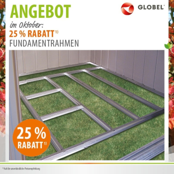 AKTION Globel Fundamentbodenrahmen 6x5 für Gerätehaus Dream 65 + Lean To 56 (171x144cm)
