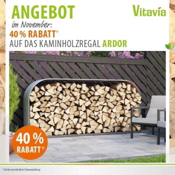 Vitavia Kaminholzregal Ardor 401 BxTxH 210x40x100cm QUER, Blank