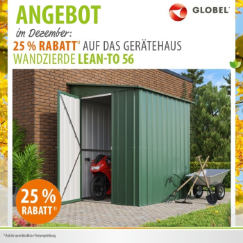 Globel Gerätehaus Fahrradschuppen Lean To 56 BxTxH 155x180x203cm Jade grün