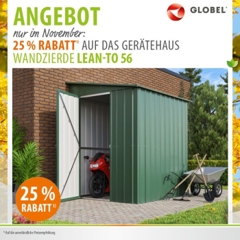Globel Gerätehaus Fahrradschuppen Lean To 56 BxTxH 155x180x203cm Jade grün