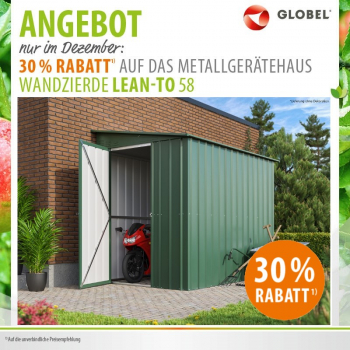Globel Gerätehaus Fahrradschuppen Lean To 58 BxTxH 155x242x203cm Jade grün