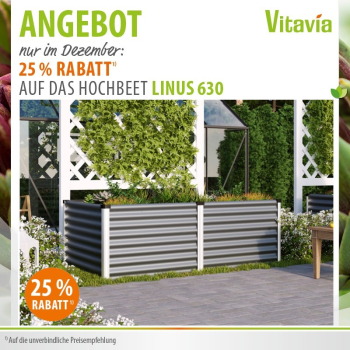 Vitavia Hochbeet Linus 630 BxTxH 96x188x63cm, Zincalume® granit/alu