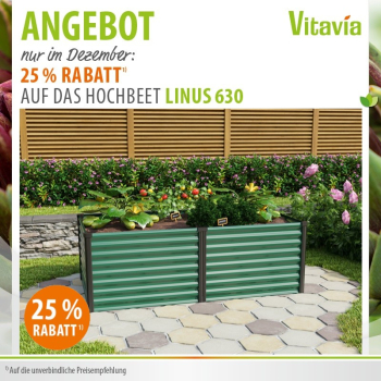 Vitavia Hochbeet Linus 630 BxTxH 96x188x63cm Zincalume® seegras/schwarz