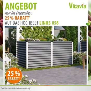 Vitavia Hochbeet Linus 858 BxTxH 96x188x86cm, Zincalume® granit/alu
