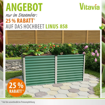 Vitavia Hochbeet Linus 858 BxTxH 96x188x86cm Zincalume® seegras/alu