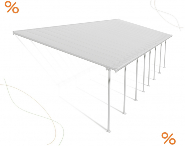 Palram-Canopia Terrassenüberdachung Feria 4x12.1 weiss 386x1212cm 8mm HKP