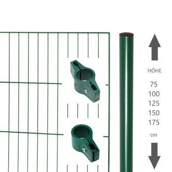 Elmar Jung SET Classic Einstabmattenzaun + Rundpfosten Ø 34mm moosgrün