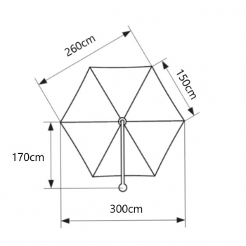 May Ampelschirm Rialto RG Grundmodell 1-er 300cm 3m rund Kurbel TexPoly