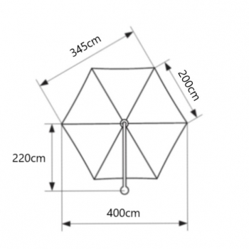 May Ampelschirm Rialto RG Grundmodell 1-er 400cm 4m rund Kurbel TexPoly