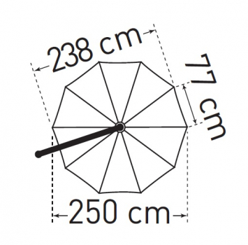 May Ampelschirm MEZZO MH 250cm rund - mit Höhenverstellung