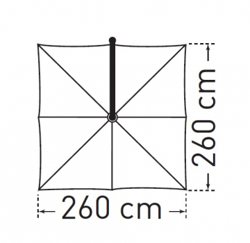 May Ampelschirm MEZZO MH 260 x 260cm - mit Höhenverstellung
