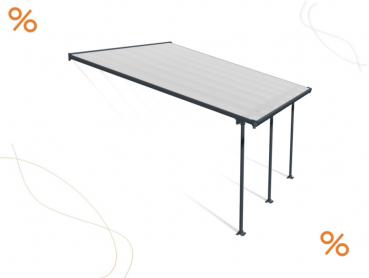 Palram-Canopia Terrassenüberdachung Feria 4x4 anthrazit TxB 386x425cm 8mm HKP