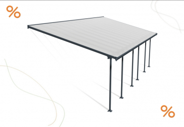 Palram-Canopia Terrassenüberdachung Feria 3x9.71 anthrazit TxB 295x971cm 8mm HKP