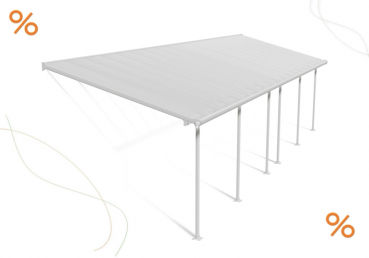 Palram-Canopia Terrassenüberdachung Feria 3x9.71 weiß TxB 295x971cm 8mm HKP