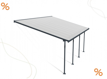 Palram-Canopia Terrassenüberdachung Feria 4x6 anthrazit TxB 386x606cm 8mm HKP