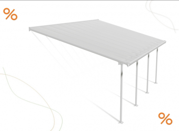 Palram-Canopia Terrassenüberdachung Feria 4x6 weiß TxB 386x606cm 8mm HKP