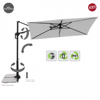 Doppler ACTIVE Pendel Green Edition City Rechteckiger Balkonschirm 240x135cm hellgrau