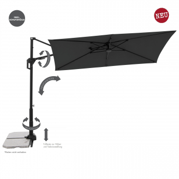 Doppler ACTIVE Pendel Green Edition City Rechteckiger Balkonschirm 240x135cm anthrazit