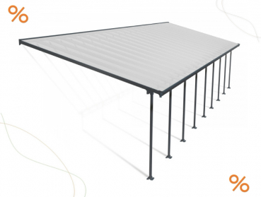 Palram-Canopia Terrassenüberdachung Feria 4x12.7 anthrazit 386x1276cm 8mm HKP