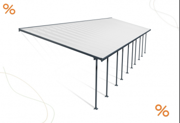 Palram-Canopia Terrassenüberdachung Feria 4x14.5 anthrazit 386x1457cm 8mm HKP
