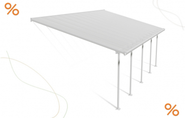 Palram-Canopia Terrassenüberdachung Feria 4x7 weiß TxB 386x787cm 8mm HKP