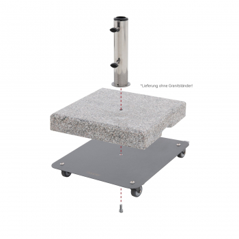 NEUHEIT Doppler/Derby Fahrgestell VARIO 42x42cm für Granitsockel bis 50kg