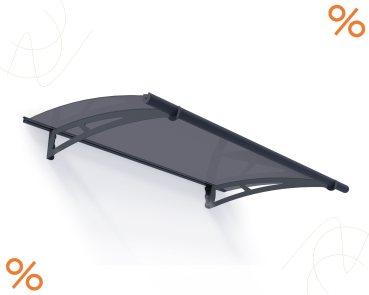 Palram-Canopia Tür Vordach Aquila 1500 LxTxH 150x91x17cm Acryl solar grau