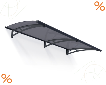 Palram-Canopia Tür Vordach Aquila 2050 LxBxH 205x91x17cm Acryl solar grau
