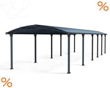 Palram-Canopia Alu Carport Arcadia 12700 grau Polycarbonat BxT 359x1290cm