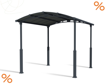 Palram-Canopia Alu Carport Arcadia ALPIN 4300 grau Polycarbonat BxT 359x435cm