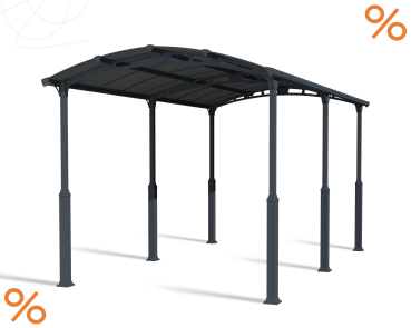 Palram-Canopia Alu Carport Arcadia ALPIN 6400 grau Polycarbonat BxT 359x649cm