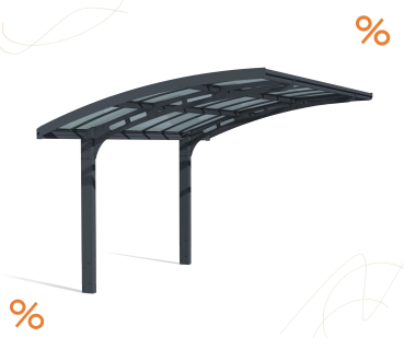 Palram-Canopia Alu Carport Arizona Breeze 5000 grau BxL 289x495cm Polycarbonat
