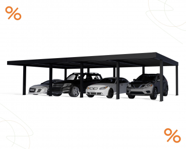 NEUHEIT Palram-Canopia Moderner Alu Doppel Carport OSLO 20x40 6x12m Polycarbonat