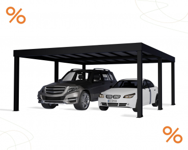 NEUHEIT Palram-Canopia Moderner Alu Doppel Carport OSLO 20x20 6x6m Polycarbonat