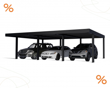 NEUHEIT Palram-Canopia Moderner Alu Doppel Carport OSLO 20x30 6x9m Polycarbonat