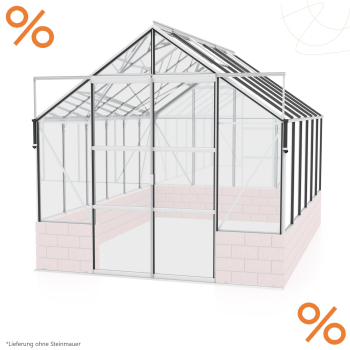 AKTION Vitavia Gewächshaus Cassandra 9900 BxT 257x385cm ESG Alu eloxiert, ohne Sockel