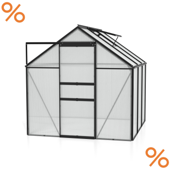 Vitavia Gewächshaus Comet 3800 4mm HKP BxTxH 195x195x197cm 3,8m² Alu schwarz