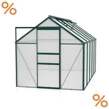 Vitavia Gewächshaus Comet 6200 4mm HKP BxTxH 195x321x197cm 6,2m² Alu smaragd