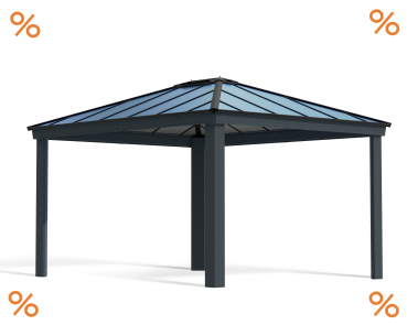 Palram-Canopia Aluminium Pavillon Dallas 4300 3.6x4.2 12x14 6mm HKP