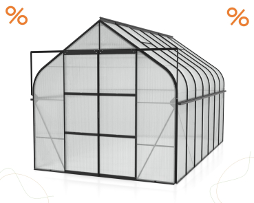 Vitavia Gewächshaus Diana 11500 4mm HKP BxTxH 264x445x255cm 11,5m² Alu schwarz