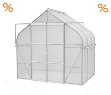 AKTION Gewächshaus Diana 5000 4mm HKP BxTxH 264x195x255cm 5m² Alu eloxiert