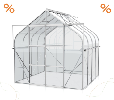 AKTION Gewächshaus Diana 6700 ESG Glas BxTxH 264x258x255cm 6,7m² Alu eloxiert